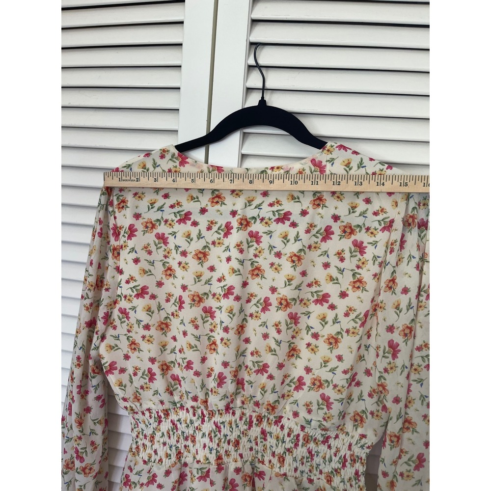Lost + Wander Floral Smocked Cottagecore Coquette Girlhood Top - Picture 6 of 10